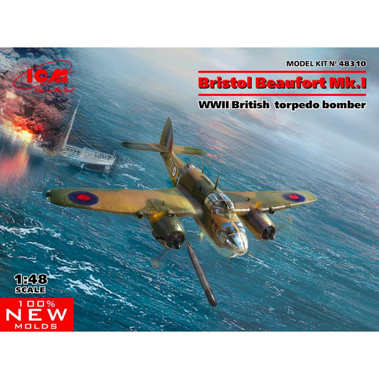 ICM 48310 Bristol Beaufort Mk.I WWII British Torpedo-Bomber 1:48 Model Kit