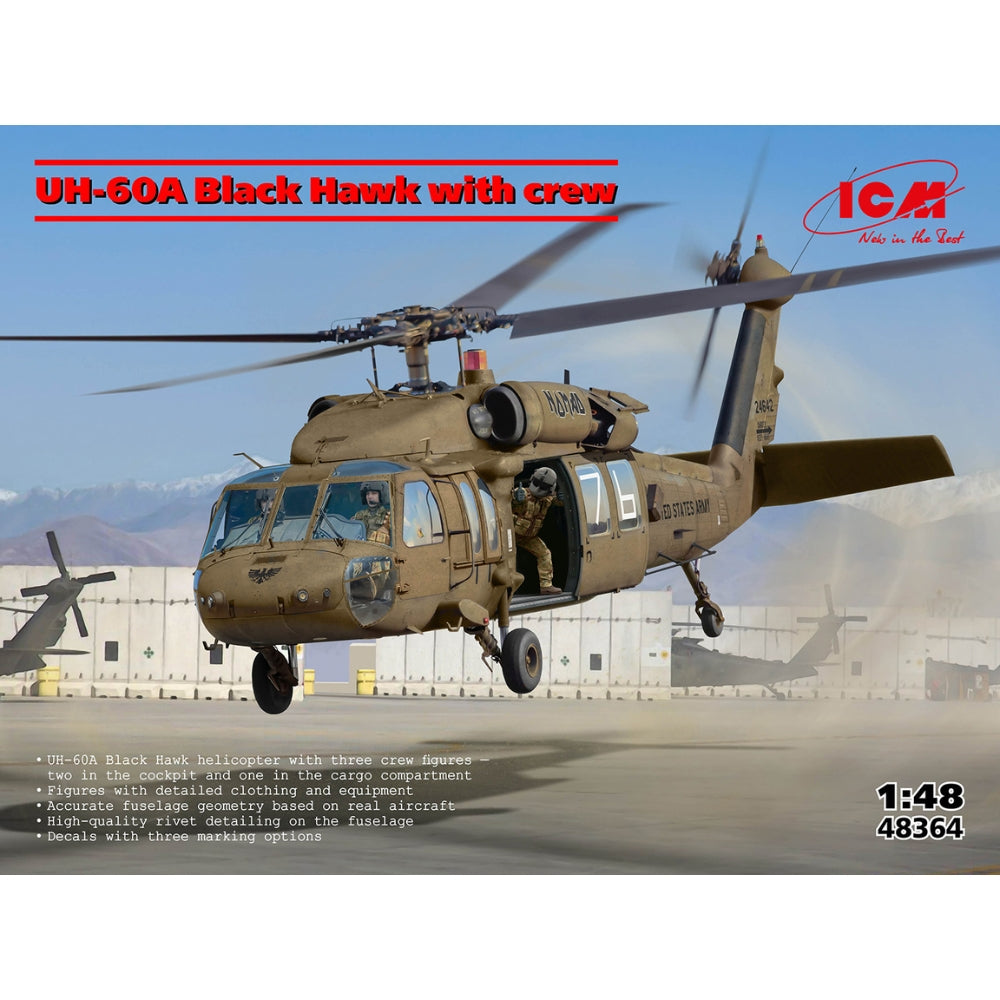 ICM 48364 UH-60A Black Hawk with Crew 1:48 Model Kit
