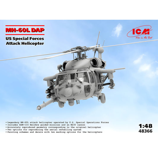 ICM 48366 MH-60L DAP US Special Forces Attack Helicopter 1:48 Model Kit