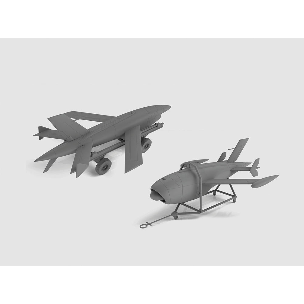 ICM 48399 US Aerial Target Drones w/Transport Trolleys 1:48 Model Kit
