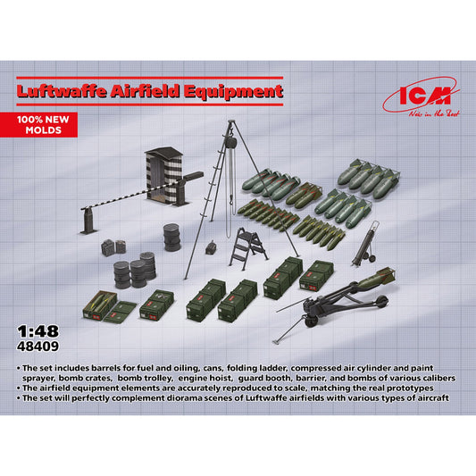 ICM 48409 Luftwaffe Airfield Equipment 1:48 Model Kit