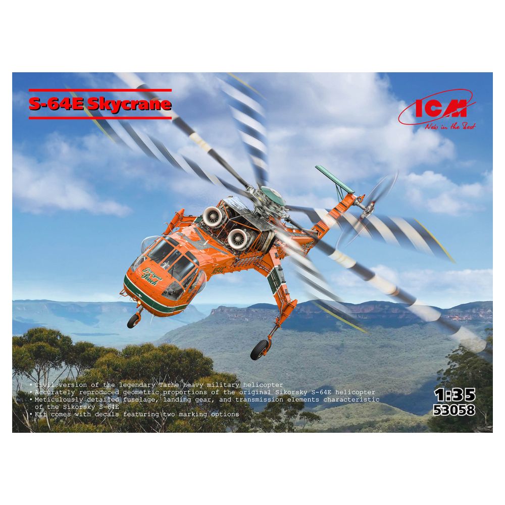 ICM 53058 Sikorsky S-64E Skycrane Firefighting Helicopter 1:35 Model Kit