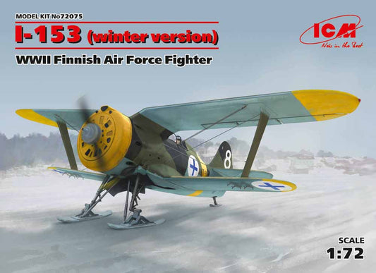 ICM 72075 Polikarpov I-153 WWII Finnish Air Force Fighter 1:72 Aircraft Model Kit