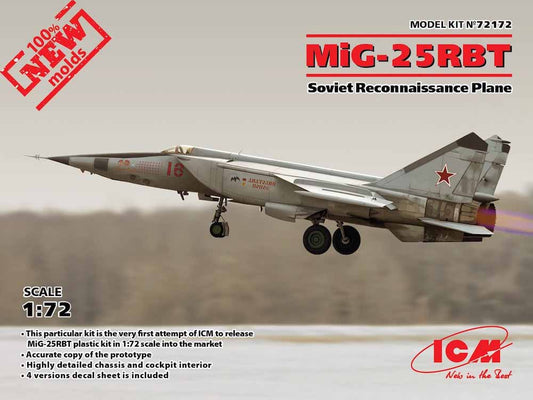 ICM 72172 Mikoyan MiG-25RBT Soviet Reconnaissance Plane 1:72 Aircraft Model Kit