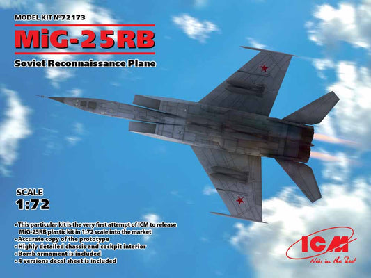 ICM 72173 Mikoyan MiG-25RB Soviet Reconnaissance Plane 1:72 Aircraft Model Kit