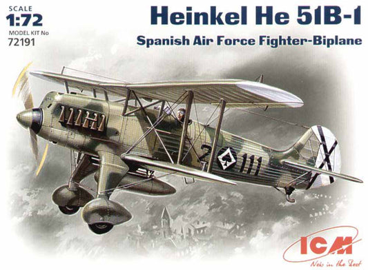 ICM 72191 Heinkel He-51B Decals Spanish Air Force 1:72 Aircraft Model Kit