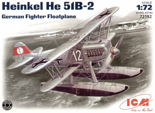 ICM 72192 Heinkel He-51B-2 on floats Decals Luftwaffe 1:72 Aircraft Model Kit