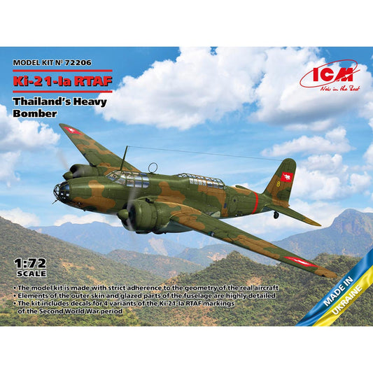 ICM 72206 Mitsubishi Ki-21-Ia RTAF Thai Heavy Bomber 1:72 Plastic Model Kit