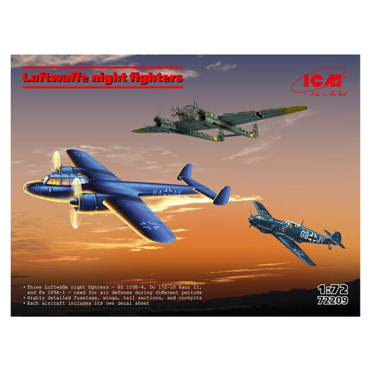 ICM 72209 German Luftwaffe Night Fighters 3 Aircraft Set 1:48 Model Kit