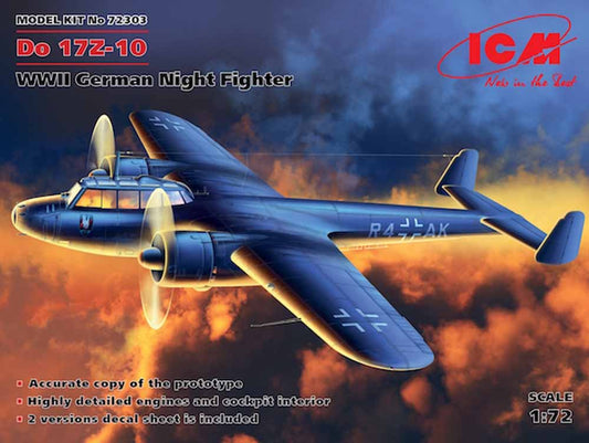 ICM 72303 Dornier Do-17Z-10 WWII German Night Fighter 1:72 Aircraft Model Kit