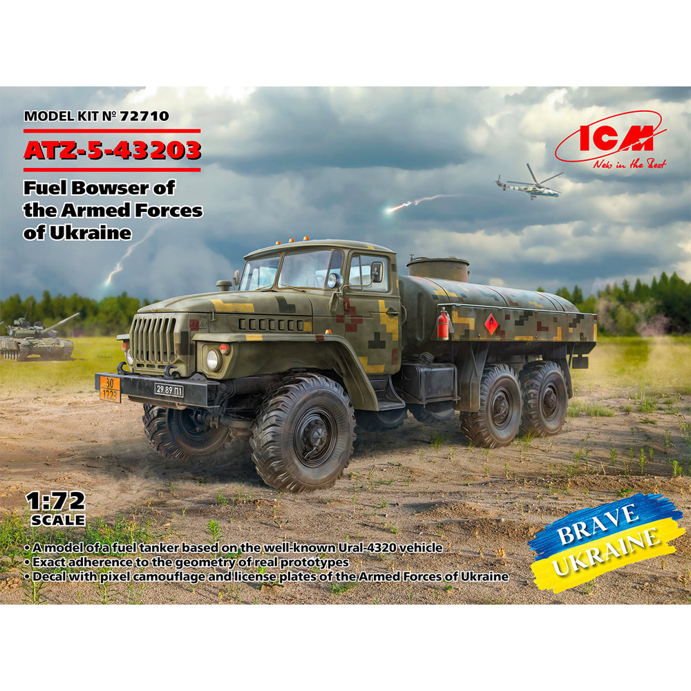ICM 72710 ATZ-5-43203 Ukraine Armed Forces Fuel Bowser Tanker 1:72 Model Kit