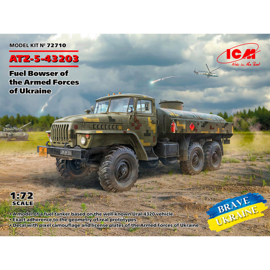 ICM 72710 ATZ-5-43203 Ukraine Armed Forces Fuel Bowser Tanker 1:72 Model Kit