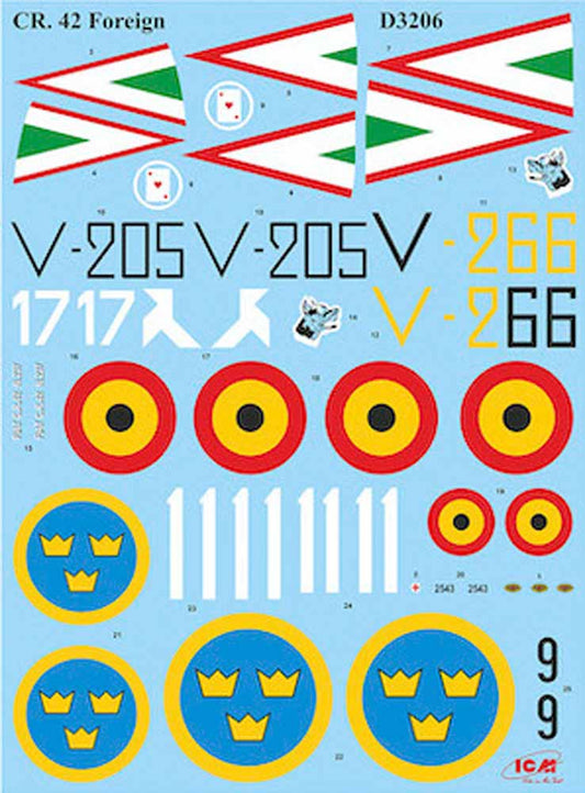 ICM D32006 Fiat CR.42 Falco in Foreign Services 1:32 Aircraft decals (military)