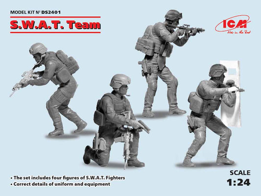 ICM DS2401 S.W.A.T. Team (4 figures) Diorama Set 1:24 Figure Model Kit