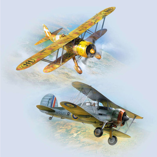 ICM DS3201 The Battle of Malta: Sea Gladiator vs CR.42 Falco 1:32 Model Kit