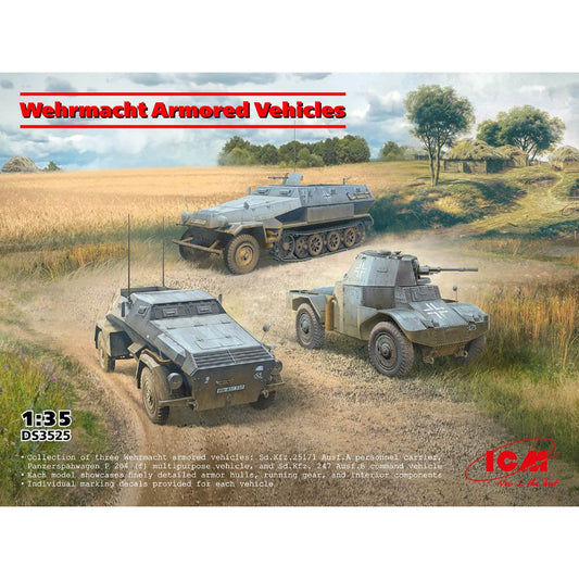 ICM DS3525 Wehrmacht Armored Vehicles Diorama Set 1:35 Model Kit