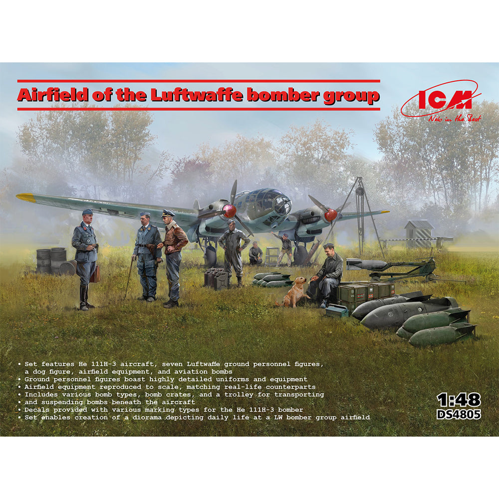 ICM DS4805 Airfield of the Luftwaffe Bomber Group 1:48 Diorama Model Kit