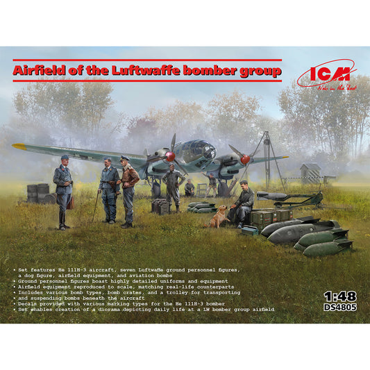 ICM DS4805 Airfield of the Luftwaffe Bomber Group 1:48 Diorama Model Kit