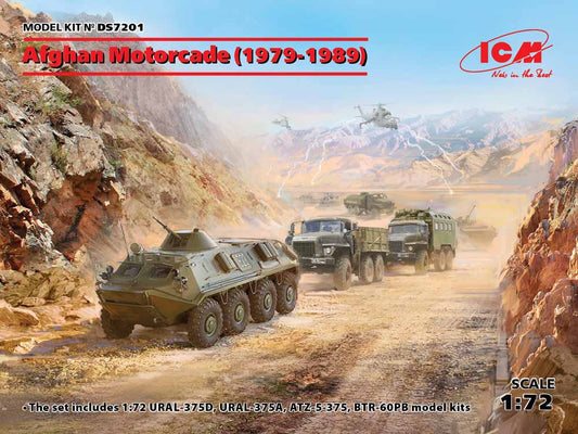 ICM DS7201 Afghan Motorcade 1979-89 Diorama Set 1:72 Military Vehicle Model Kit
