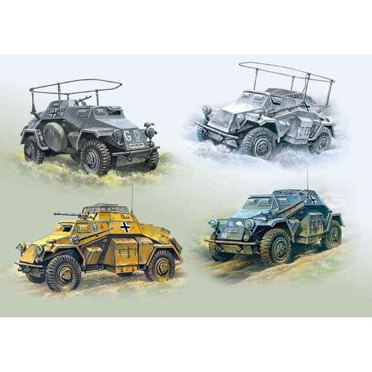 ICM DS7207 Wehrmacht Light Armoured Vehicles Set 1:72 Model Kit