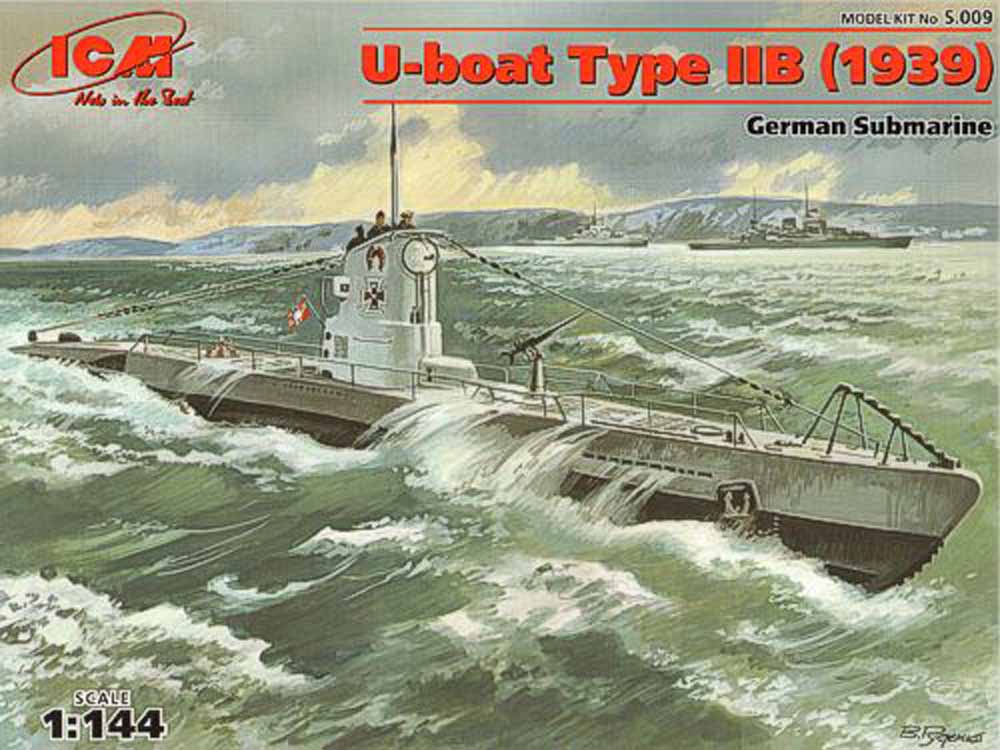 ICM S009 U-Boat Type IIB WWII German Submarine 1939 1:144 Ship Model Kit