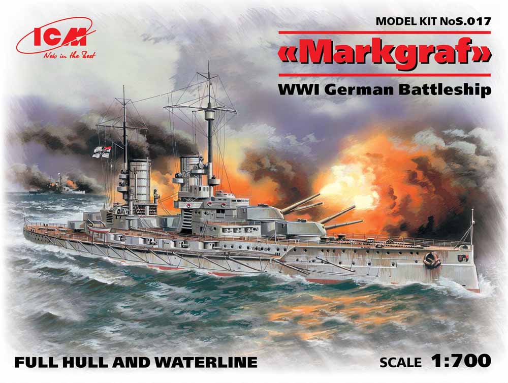 ICM S017 Markgraf WWI German Battleship 1:700 Ship Model Kit