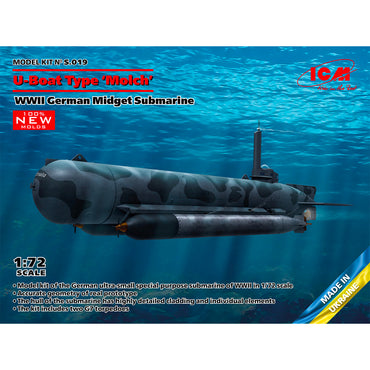 ICM ICMS019 1:72 Molch Midget Submarine U-Boat Type Molch