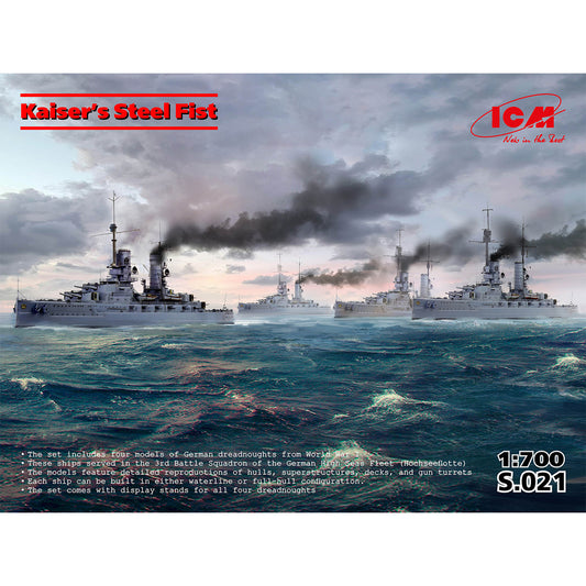ICM S021 Kaiser's Steel Fist Hochseeflotte Diorama Set 1:700 Model Kit