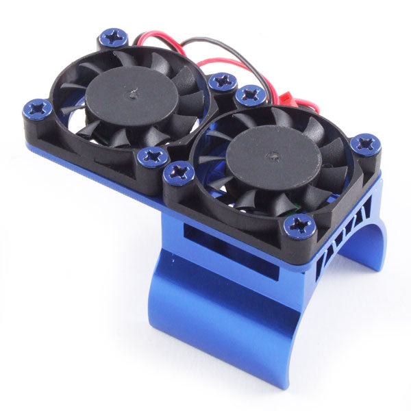 Fastrax Blue Aluminium Twin Fan Motor Heatsink Unit FAST36-1