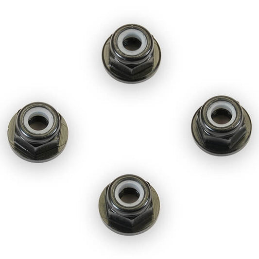 Fastrax M3 Black Flanged Locknuts 4Pcs FTM3BKF
