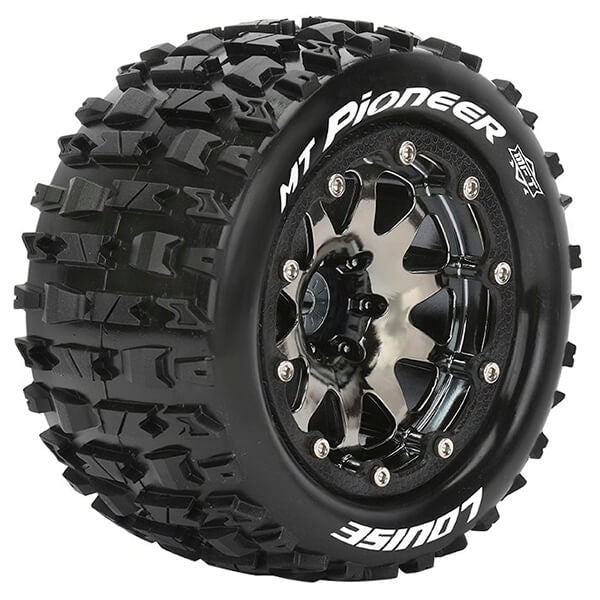 Louise RC MT-Pioneer 1:10 Soft Bead-Lock/0 Offset Hex 12mm Black Chrome L-T3308SBC