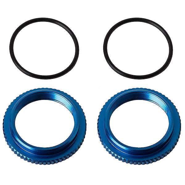Team Associated 13mm Shock Collars, Blue Aluminium AS91928
