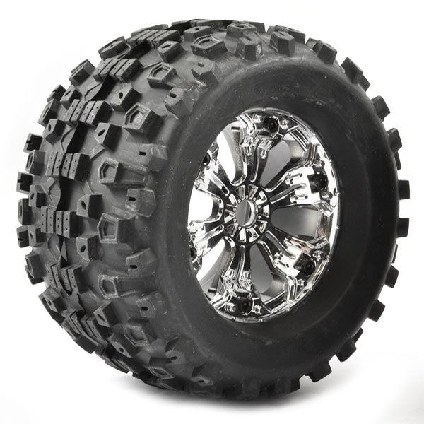 Fastrax 1:8 MT Stinger Mounted 6-Spoke Chrome 1/2"Offset(Pr) FAST1170C