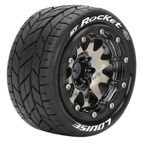 Louise RC St-Rocket 1:10 Soft Bead-Lock/1/2 Offset Hex 12mm Black Chrome L-T3311SBCH