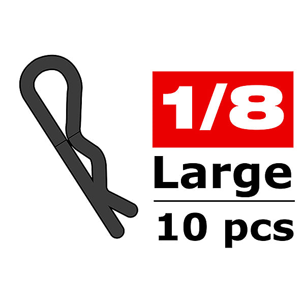 Corally Body Clips 45 Bent Large Black 10pcs C-35122