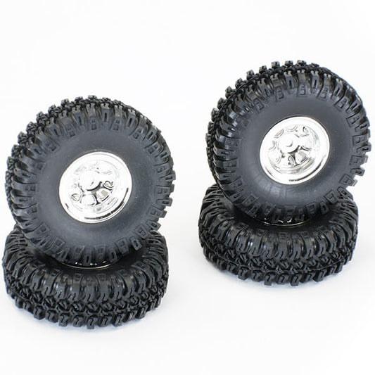 FTX Outback Mini X 2.0 Grabber Mounted Tyres/Chrome Wheels FTX9375C