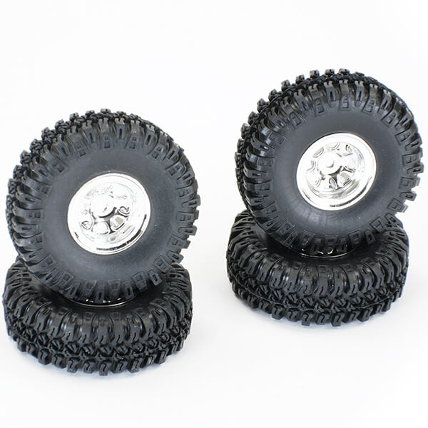 FTX Outback Mini X 2.0 Grabber Mounted Tyres/Chrome Wheels FTX9375C