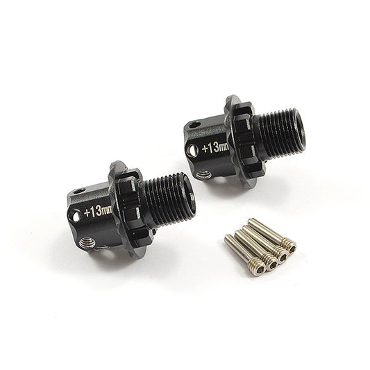 Fastrax Arrma Alu +13mm Hex Adaptors (Pr) - Kra/Sen/Typ - Black FTAR014BK