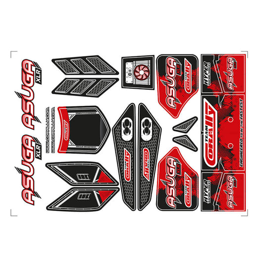 Corally Body Decal Sheet Asuga XLR Red 1pc C-00180-858-R