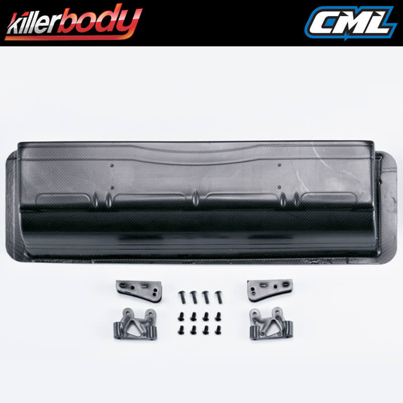 Killerbody Carbon Fibre Lexan Rear Wing & Mounts for 1/7 KB48114