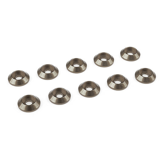 Corally Aluminium Washer for M3 Button Head Screws Od=10mm Gun Metal 10Pcs C-31303