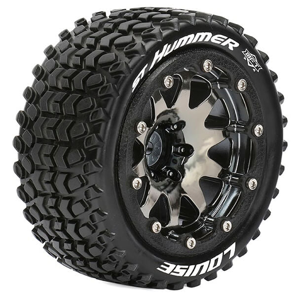 Louise RC St-Hummer 1:10 Soft Bead-Lock 1/2" Offset Hex 12mm Black Chrome L-T3314SBCH