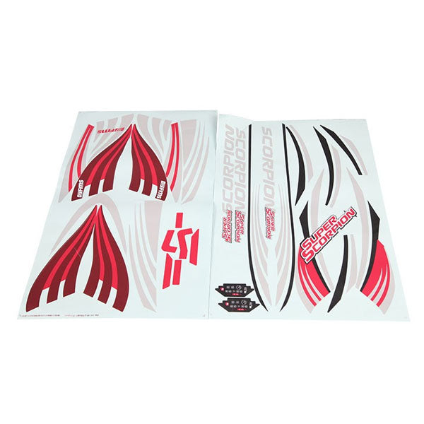 FMS 90mm Super Scorpion Stickers Red FMSRA109R