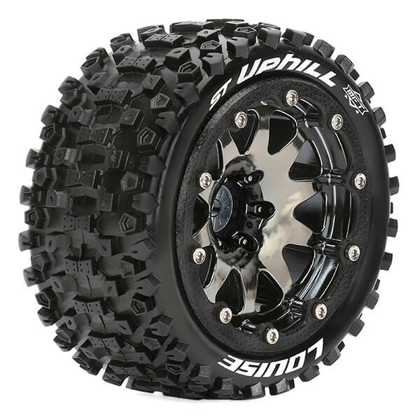 Louise RC St-Uphill 1:10 Soft Bead-Lock/0 Offset Hex 12mm Black Chrome L-T3313SBC