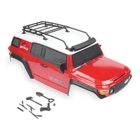 FTX Outback Geo 4X4 Assembled Body w/Accessories - Red FTX9945R