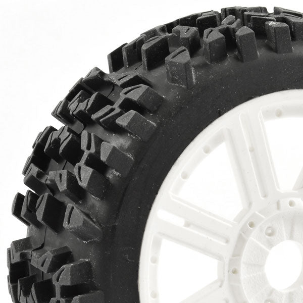 Fastrax 1:8 Maze Block Mounted On 8-Spoke White (Pr) FAST1005W
