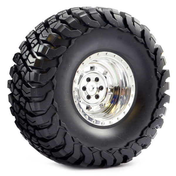 Fastrax 1:10 Crawler Granite 2.2 Scale Wheel ø140mm Tyre (Chrome) FAST1267C