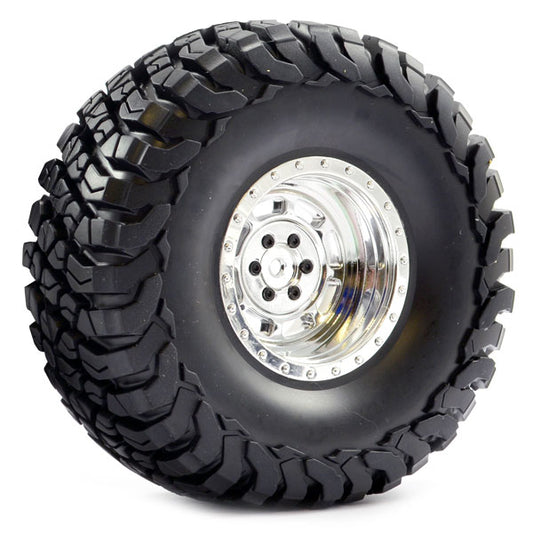 Fastrax 1:10 Crawler Granite 2.2 Scale Wheel ø140mm Tyre (Chrome) FAST1267C