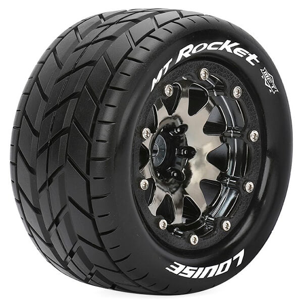 Louise RC MT-Rocket 1:10 Soft Bead-Lock/0 Offset Hex 12mm Black Chrome L-T3307SBC