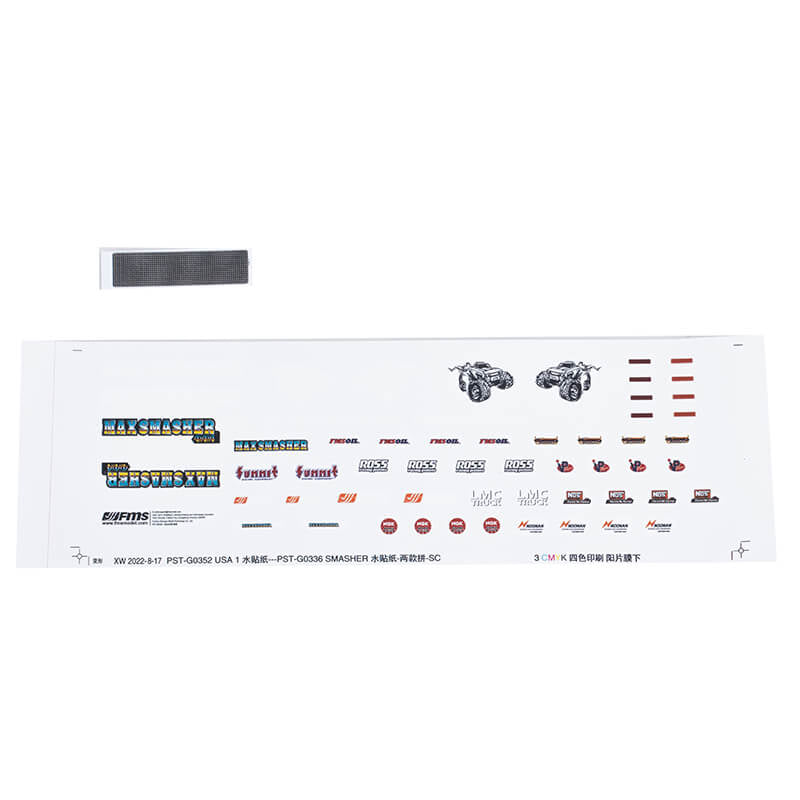 FMS 1:24 Smasher 12402Bu Decal Sheet FMS-C3052